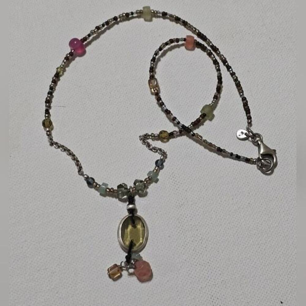 Silpada Oxidized Sterling‎ Silver Chalcedony Aventurine Necklace N2008 RE771